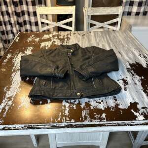 River Road Perforated Black Leather Motorcycle Riding Jacket Women's Size Medium